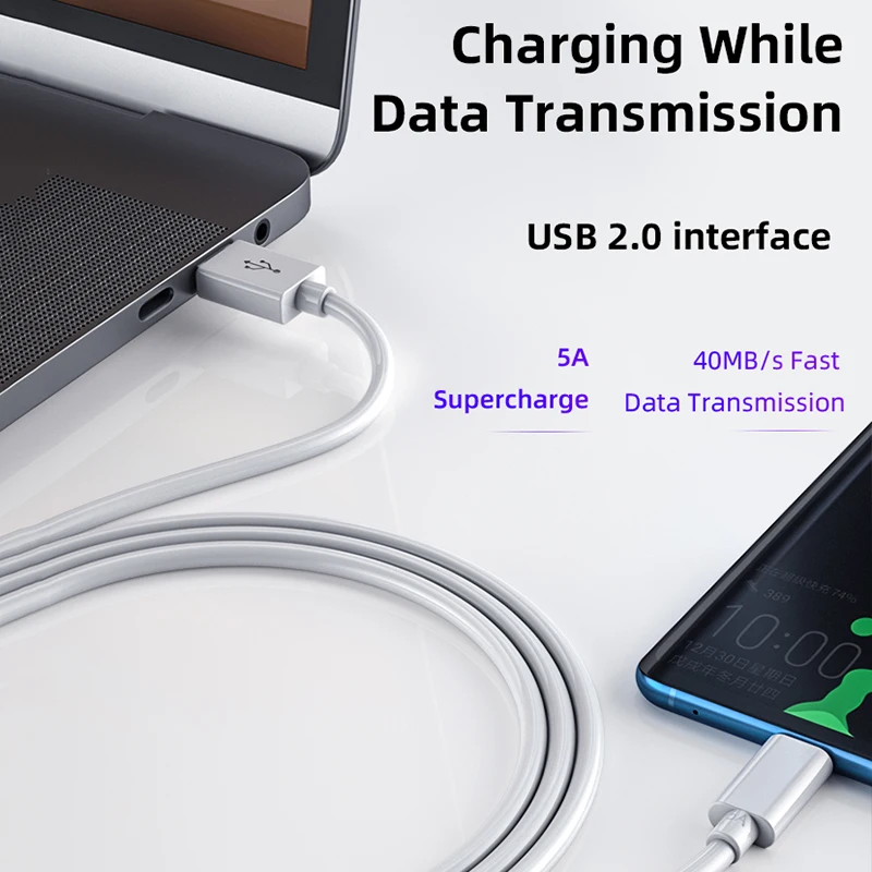 5A USB Type C Cable For Samsung S20 S9 S8 Xiaomi Huawei Mobile Phone Fast Charging USB C Cable Wire Quick Type-C Charge Cables
