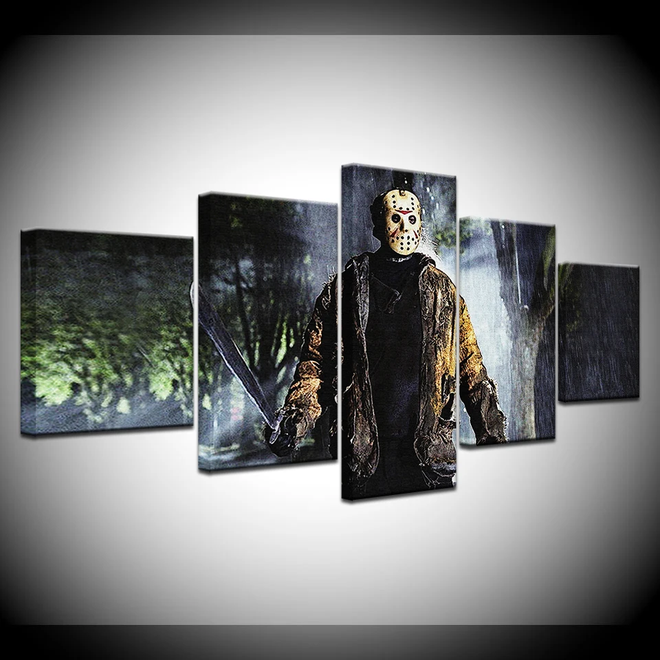 Картина на холсте Jason Voorhees Friday the 13th 5 шт. настенная живопись модульные обои постер