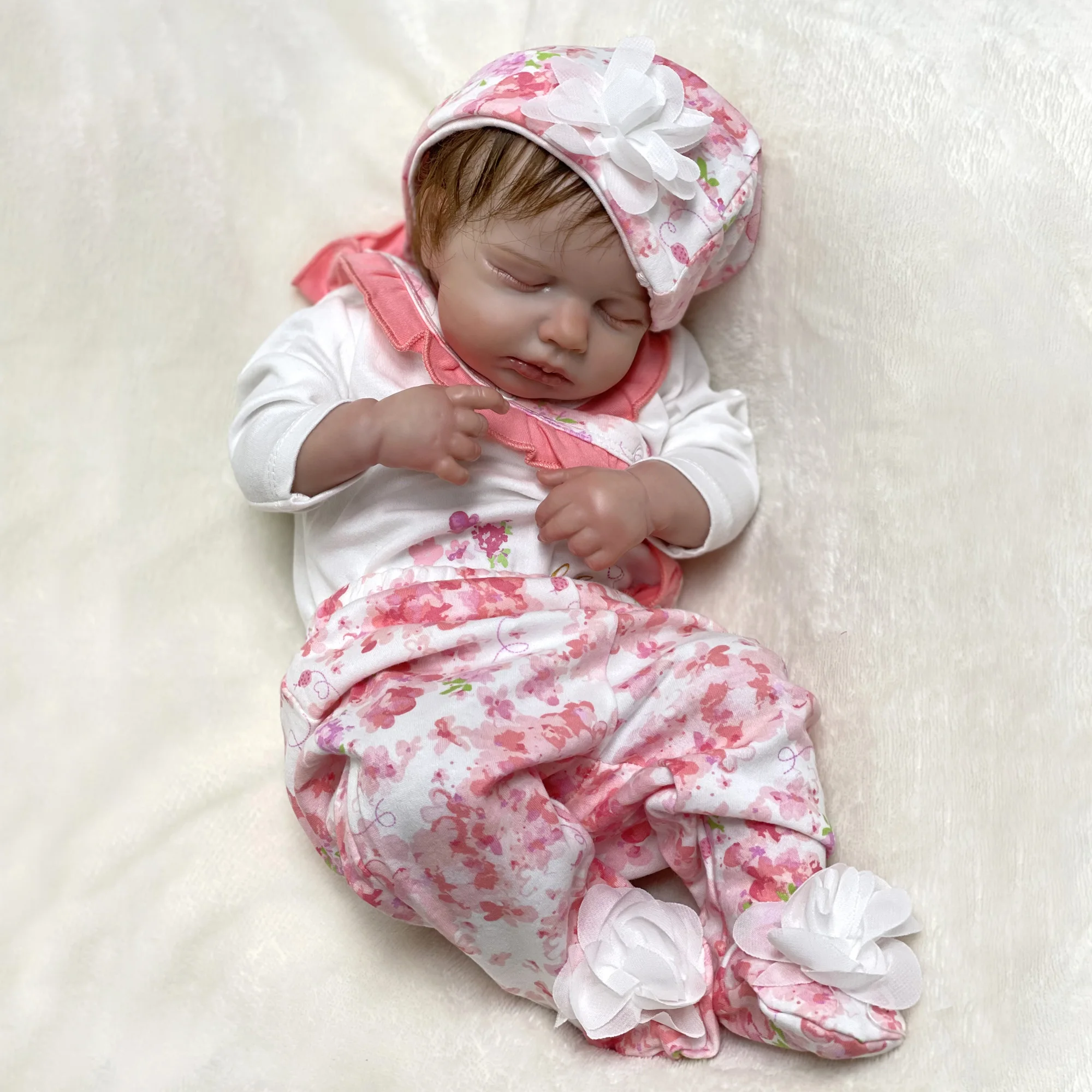 

20" Reborn Doll Girl Baby Vinyl Newborn Sleeping Loulou For Children Gifts Boneca Renascida Brinquedo Bebe Para Crianças Menina