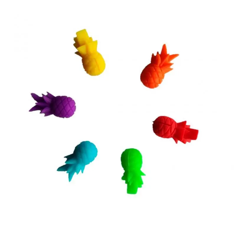 6 шт. милые зажимы для чая в форме ананаса Висячие на кружке инструмент украшения