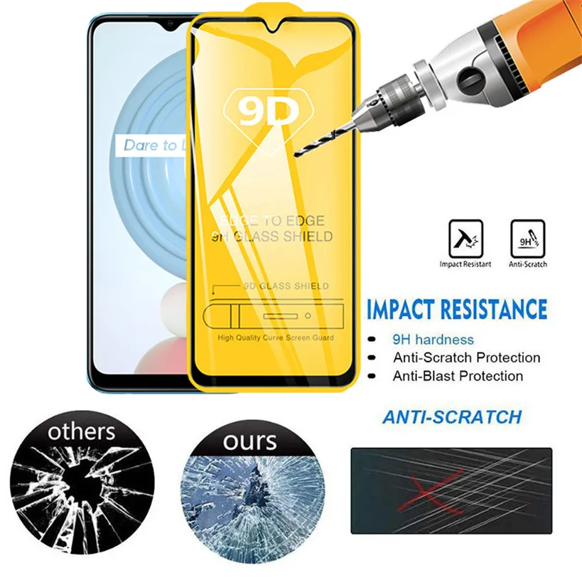 Protector de pantalla para Realme C 21 21C vidrio protector pantalla realme-c21 Oppo pel&iacute;cula de c&aacute;mara cristal templado realmi c21 cristal templado para Realme c21-1