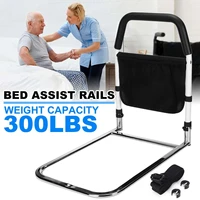 bed assist bar with storage pocket height adjustable bed rail for elderly adults assistance for getting in and out of