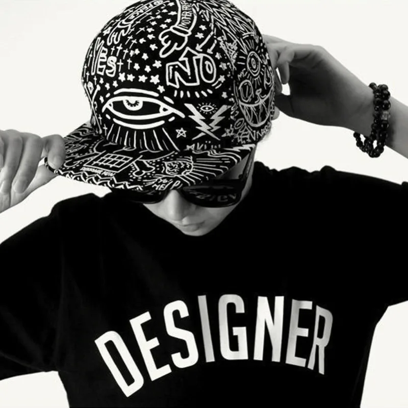 Модная Мужская хип хоп бейсболка Регулируемая Кепка Повседневная Танцевальная