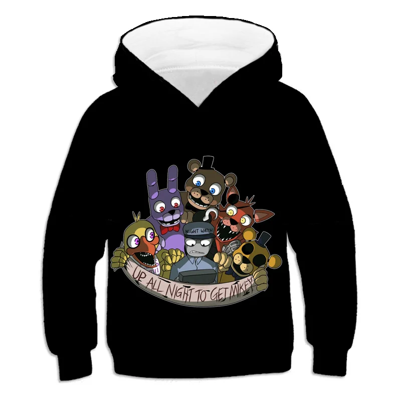Пугающая одежда на Хэллоуин толстовка Fnaf для мальчиков и девочек школьная милые