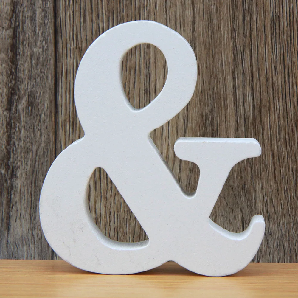 1pc 8CM Diy Freestanding Wood Wooden Letters Home Decorations White Alphabet Wedding Birthday Party  Personalised Name Design images - 6