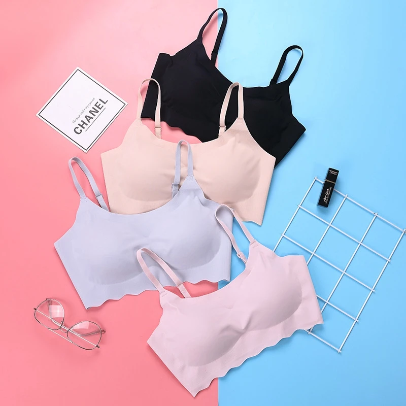 

Liyida Ice Silk Bralette Summer Cool Spot Wrapped Bra Female Breathable Brasserie Sports Sleep Bras Chest Tube Top
