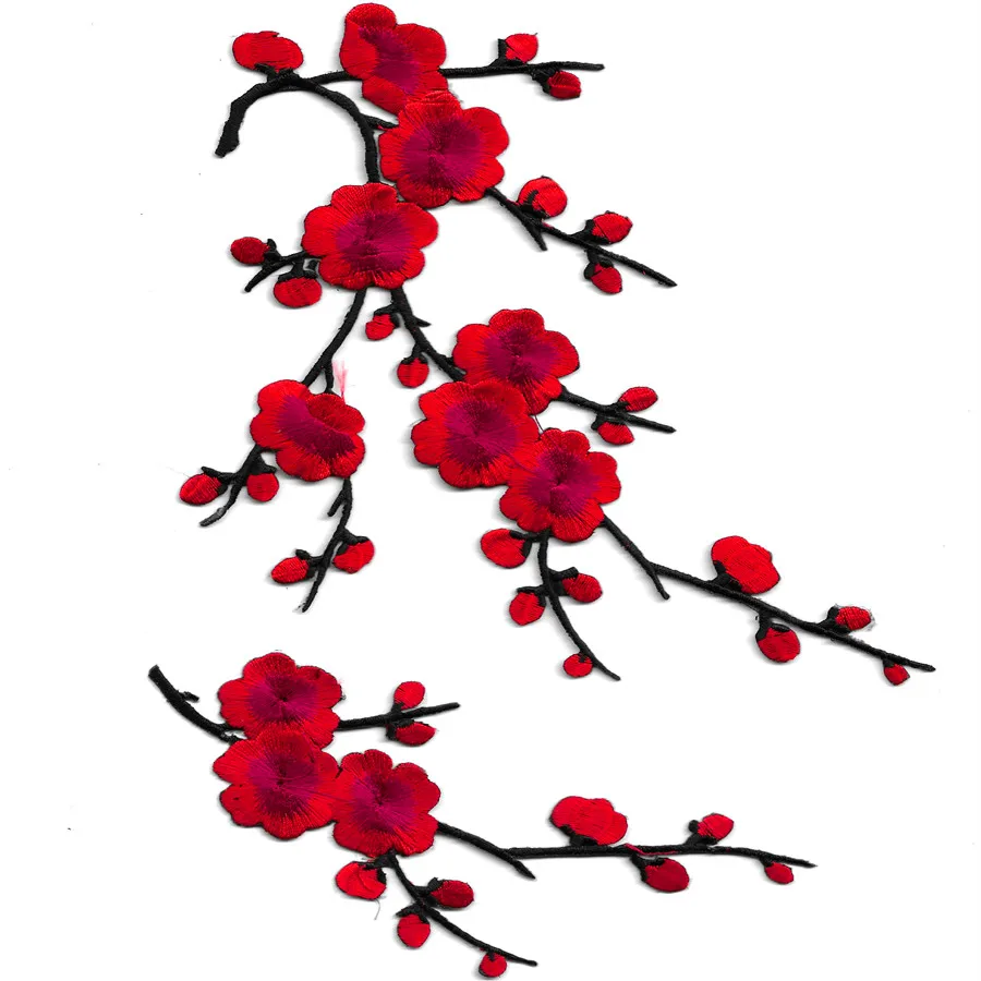 1 Piece Classic Plum Blossom Flower Patch Embroidery Cloth Sticker DIY Scarf Dress Fabric Accessories 31CM*22CM | Дом и сад