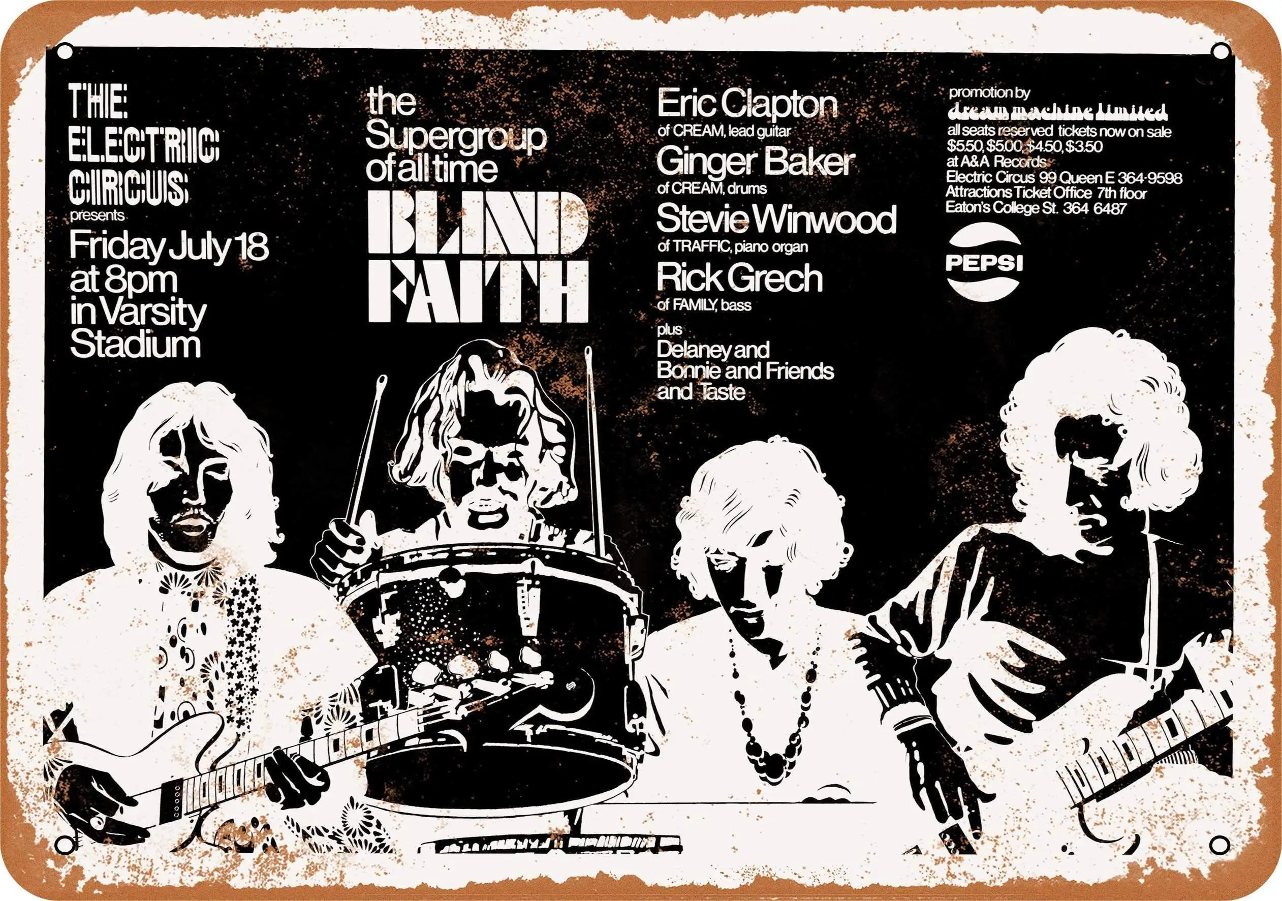 

SLALL 1969 Blind Faith in Toronto Retro Street Sign Household Metal Tin Sign Bar Cafe Car Motorcycle Garage Decoration