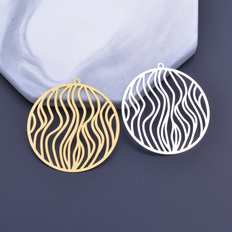 

6 шт., круглые филигранные подвески размером 35 мм, тонкие Подвески желтого золота, изготовление ювелирных изделий своими руками