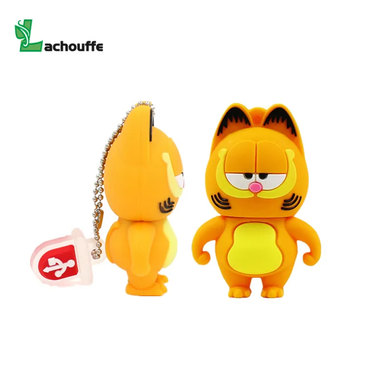 Милый Гарфилд USB флэш накопитель кошка ручка привод 4 ГБ 8 16 32 64 128 Гб флешки