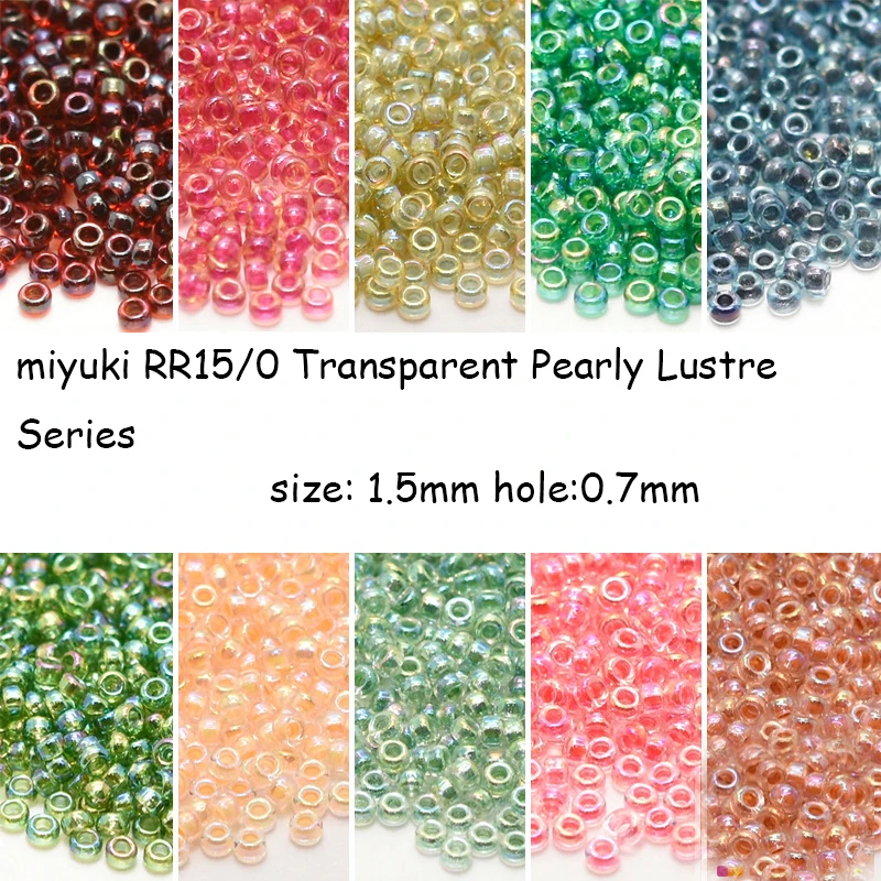 

Japan Miyuki Imported Beads 1.5mm Transparent Pearly Lustre Series 15/0 Round Beads 5G
