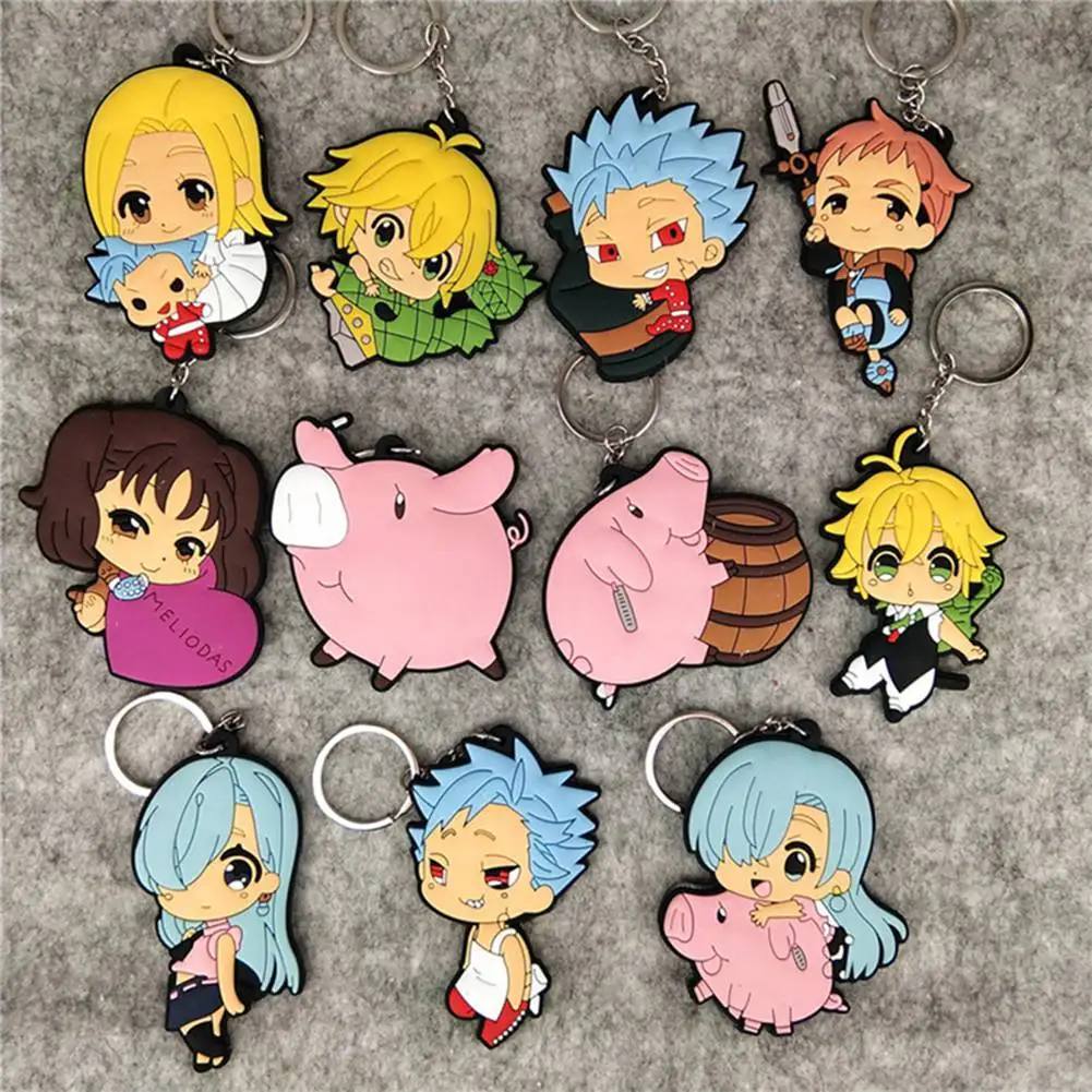 Брелок для ключей из аниме Семь смертных грехов силиконовый ремешок Meliodas