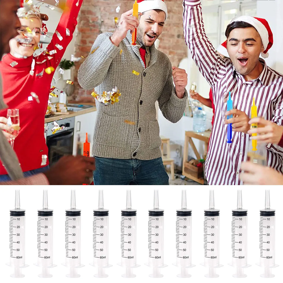 

Шприц Jello Shot, 60 мл, прочный, водонепроницаемый, многоразовый, стерильный, без игл, со шкалой