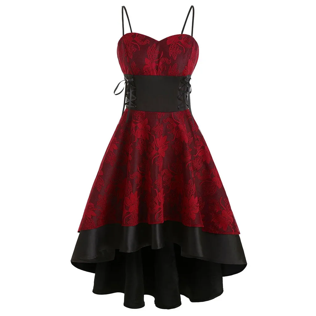 Готические кружевные платья женское винтажное вечернее Платье на шнуровке без