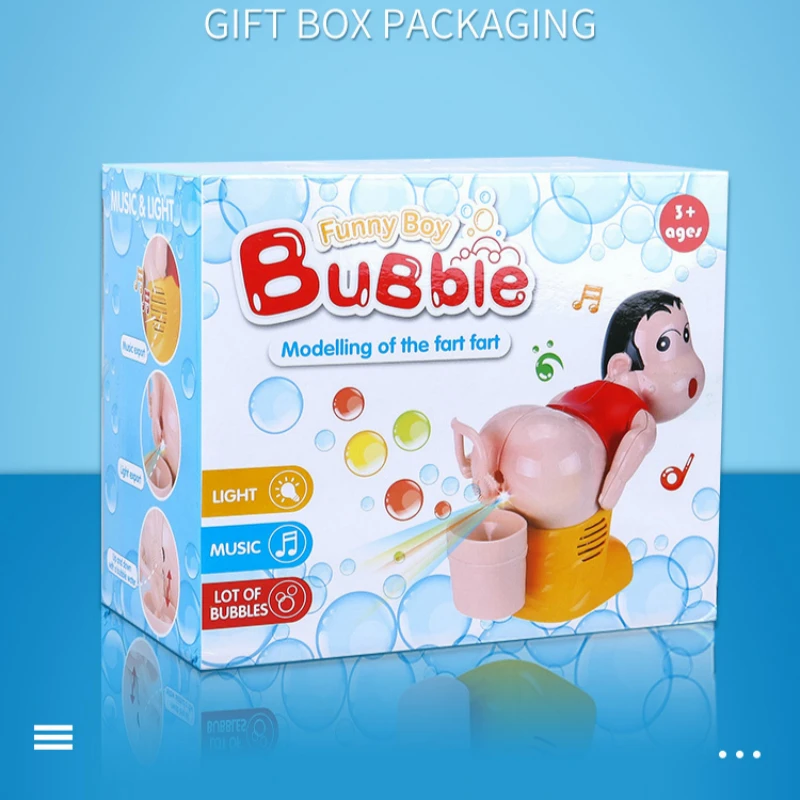 

Kids Electric Soap Bubble Blower Fart Blowing Bubble Machine Light Music Funny Joke Toy Fully-Automatic Water Blowing Kids Toys