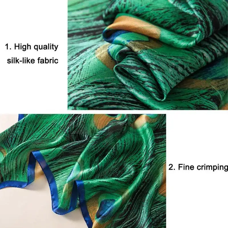 180 см зеленое перо павлина шелковая шаль шарф Испания фуляр шапки животных