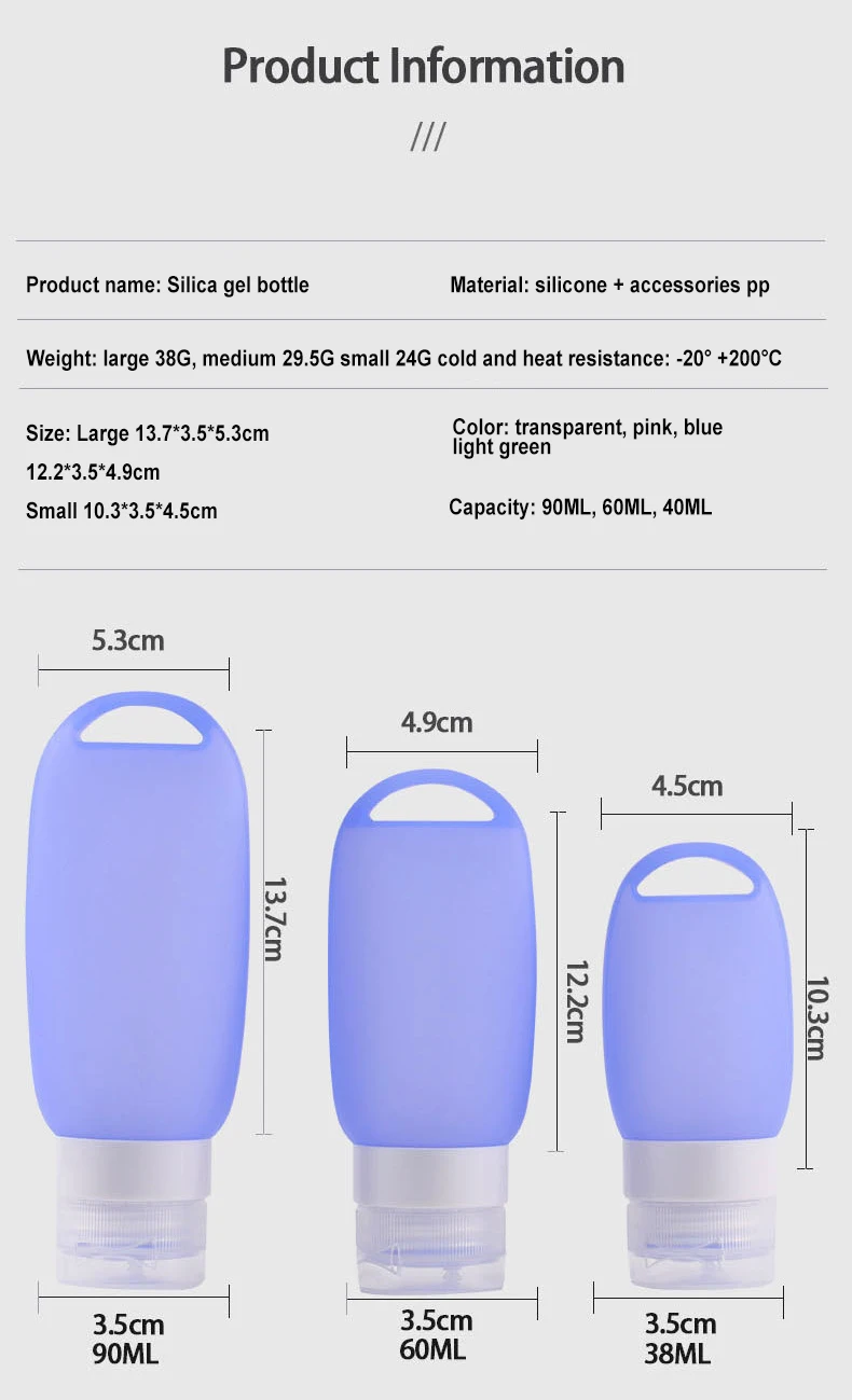 Keychain Silicone Refillable-Bottles Travel Empty Bottle Shampoo Container 38/60/90ml Mini Tube Squeeze-Bottle Portable Case HOT |