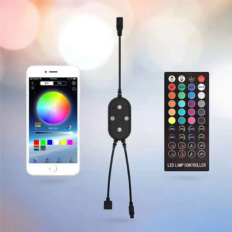 

DC5V-24V Music RGB 4Pin LED Controller + 40Keys IR Remote Control for 5050 2835 Strip Lighting Accessory