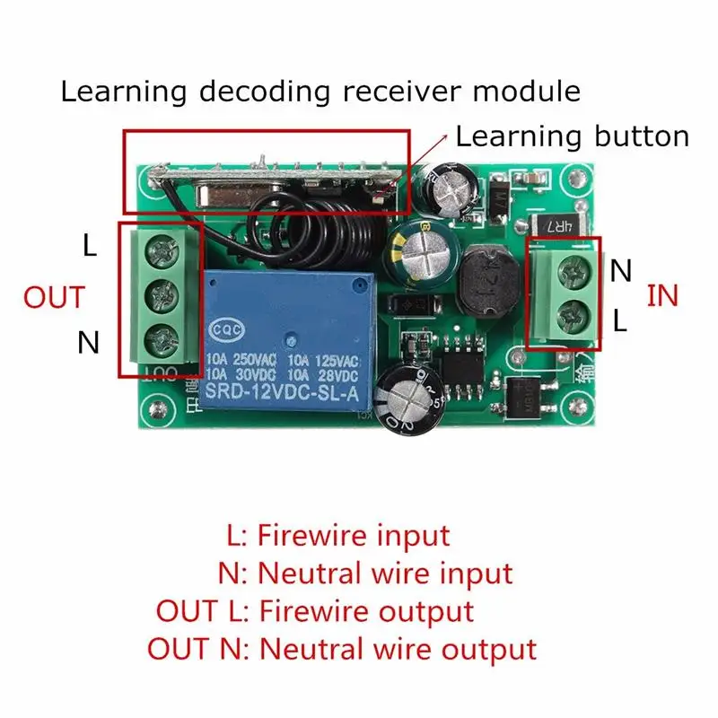 Умный дом DC 12V 220V 10A 1 Ch беспроводной Радиочастотный пульт дистанционного управления, приемник реле 315/433 MHz канал гетеродина Лучшая цена