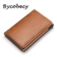 credit card holder leather bank wallet smart case security protection new pop up mens business note compartment purse for women