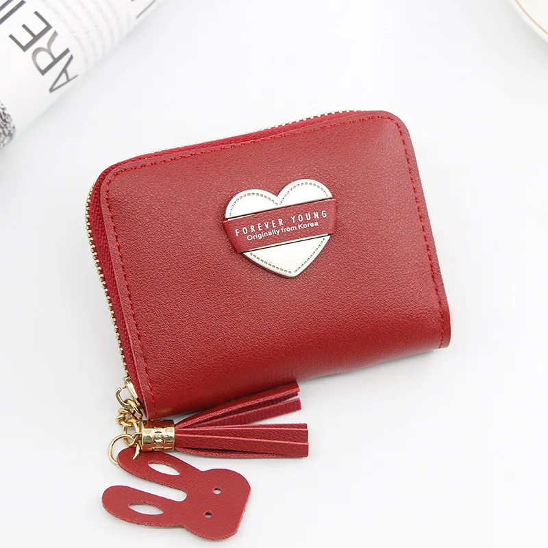 

Women's wallet short cartoon sweet love big capacity little girl zipper bag fashion purse
