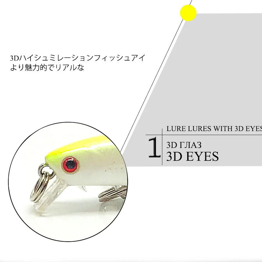 Мини-кренкбейт искусственная рыболовная приманка 3D глаза | Спорт и развлечения