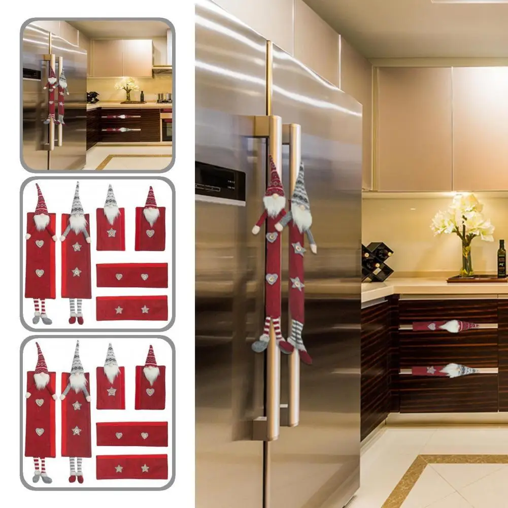 

Exquisite Workmanship Durable Xmas Themed Refrigerator Handle Covers Supplies Home Supplies