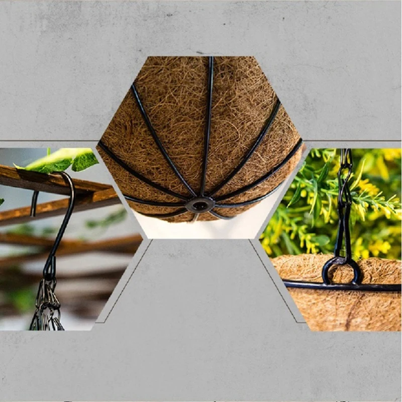 

3Pc30cm Idyllic Coconut Palm Hanging Basket Cafe Wall Top Small Fresh Ornaments Flower Shop Wall Creative Flower Pot