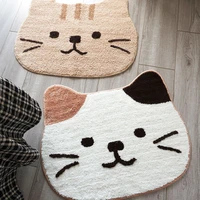 japanese style animal shaped flocking cartoon floor bath mat household toilet entrance door water absorbing non slip carpet rug