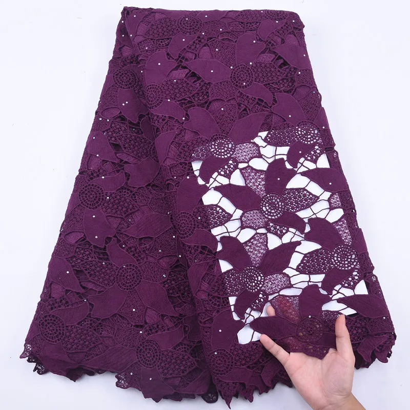 Новое поступление чистый белый Африканский шнур гипюр Водорастворимая