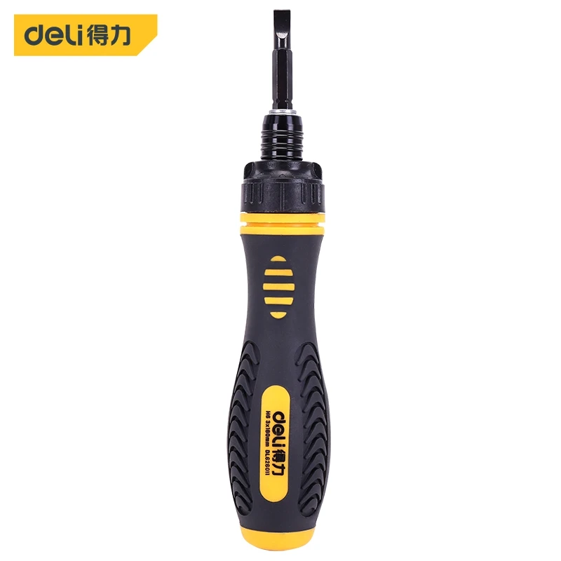 

Deli DL626011 Chrome Vanadium Steel Ratchet Dual Purpose Screwdriver 6/PH2*180mm