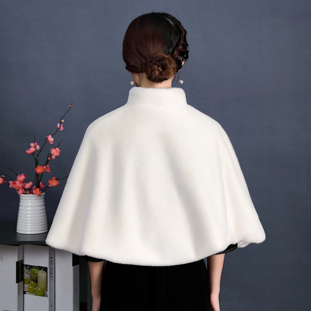 Faux Fur Party Wrap Winter Warm Bridal Bolero Ivory High Quality Wedding Coat Neck Cape wholesale | Свадьбы и торжества