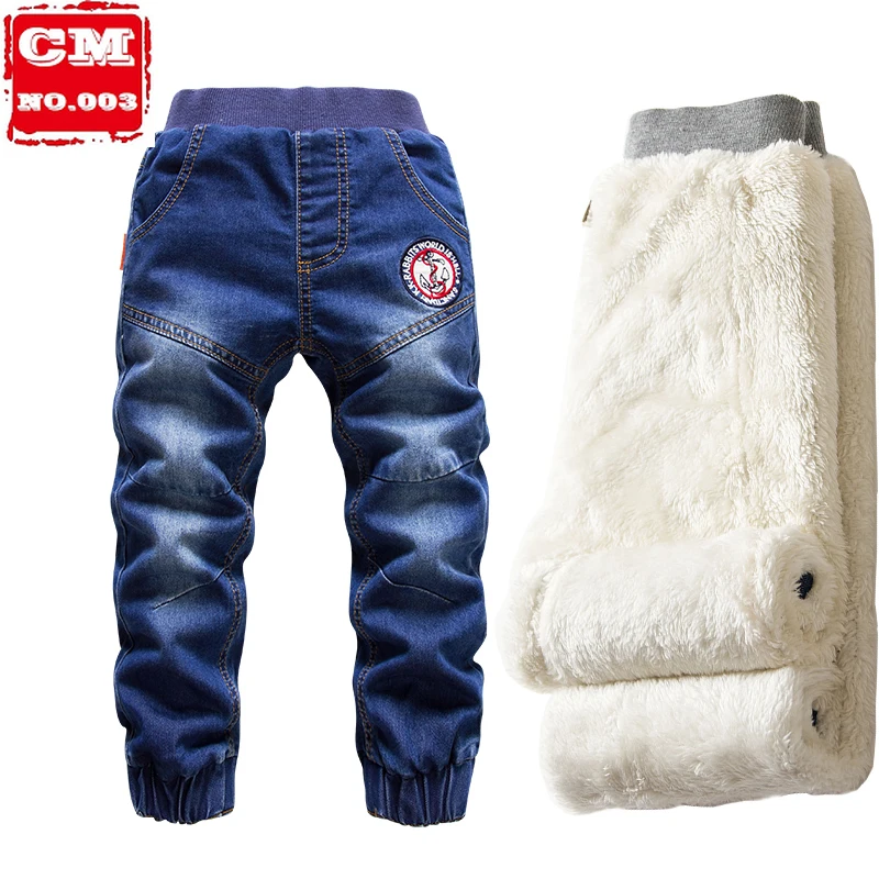 

Hot Sale Boys Jeans Casual Child Plus Velvet Pants Winter Kids Jeans Boys 2-14Y Girls Thicking Warm Denim Trousers Teen Clothes