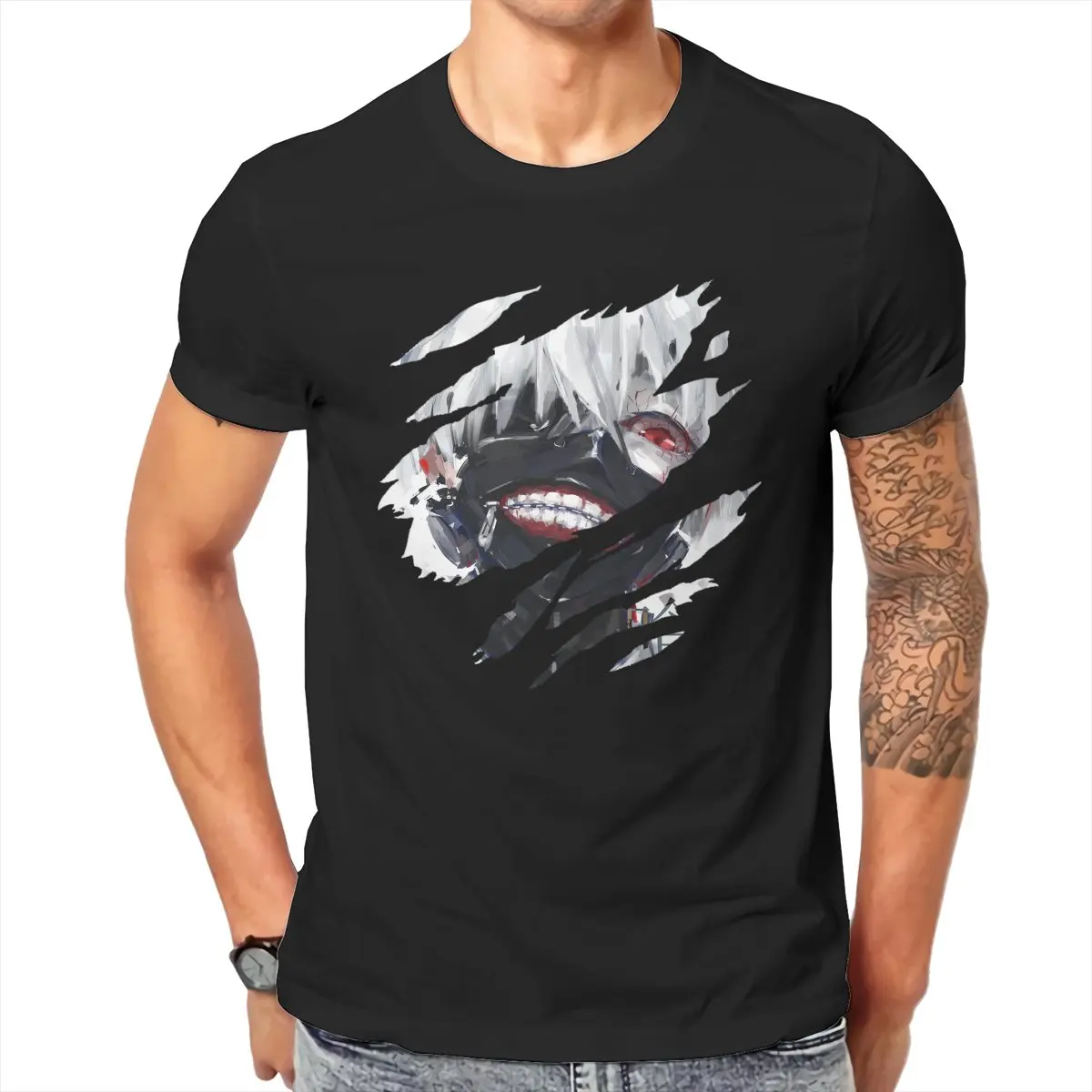 

Gnistreet летняя KANEKI KEN Токийский Гуль оптовая продажа большой круглый воротник 2021 цвет Харадзюку мужская одежда 198491