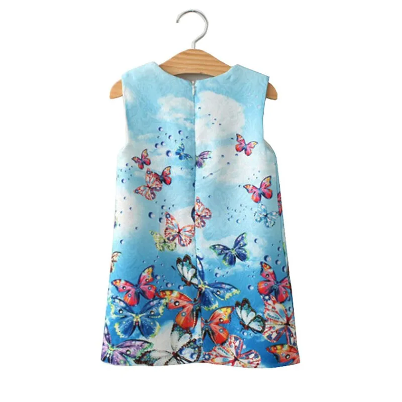 Летнее платье для маленьких девочек Queen Princess с принтом Анна и Эльза детей Vestidos