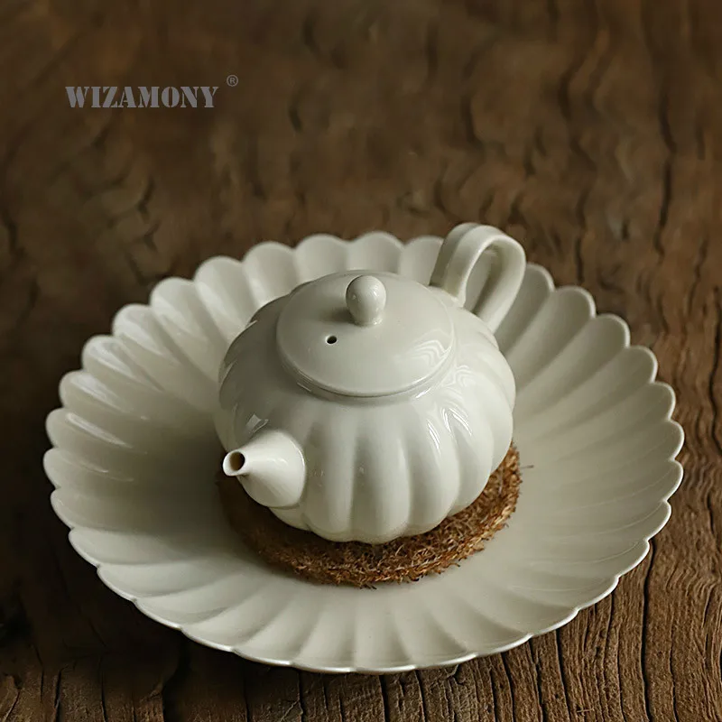 Керамический чайник WIZAMONY Цзиндэчжэнь античный горшок из дерева с серой глазурью