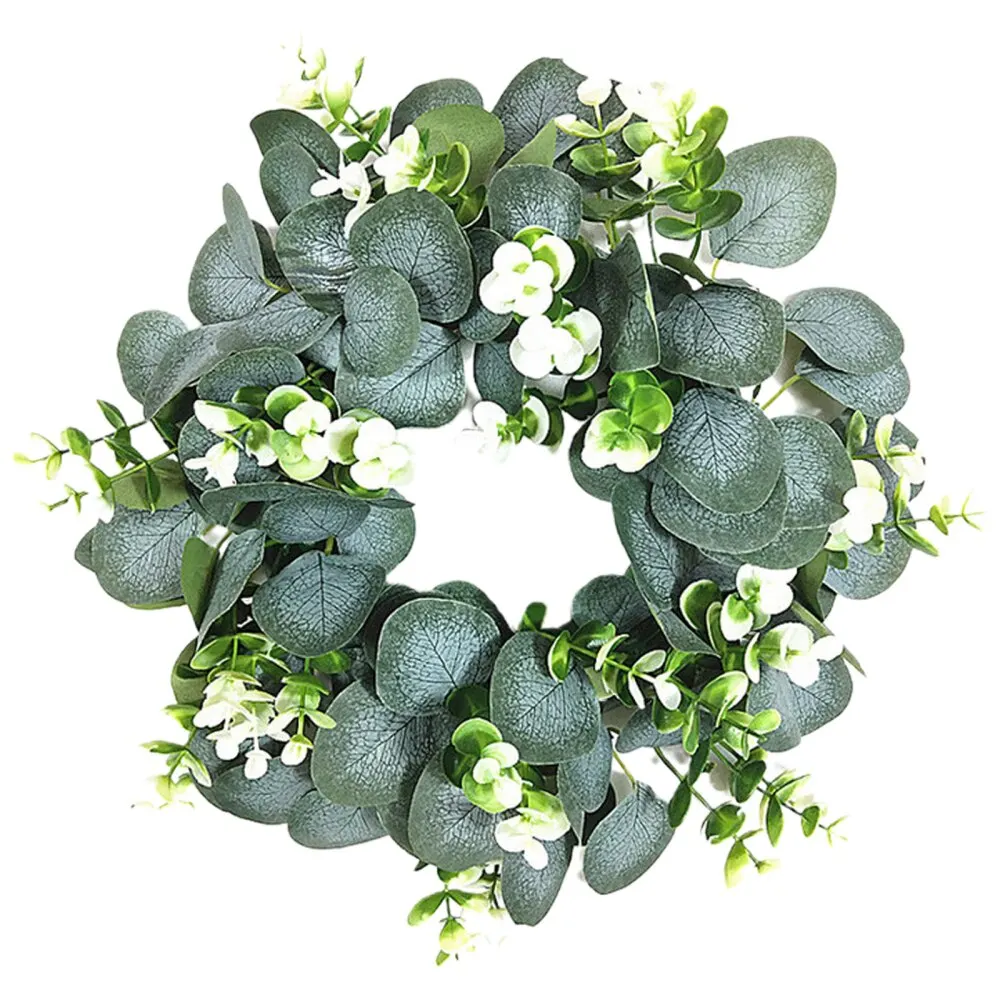 

Цветочный декор Lysimachia, венок из эвкалипта, гирлянда, дверь, настенная подвеска, Европейский стиль, листья растений, слайк, специально разраб...