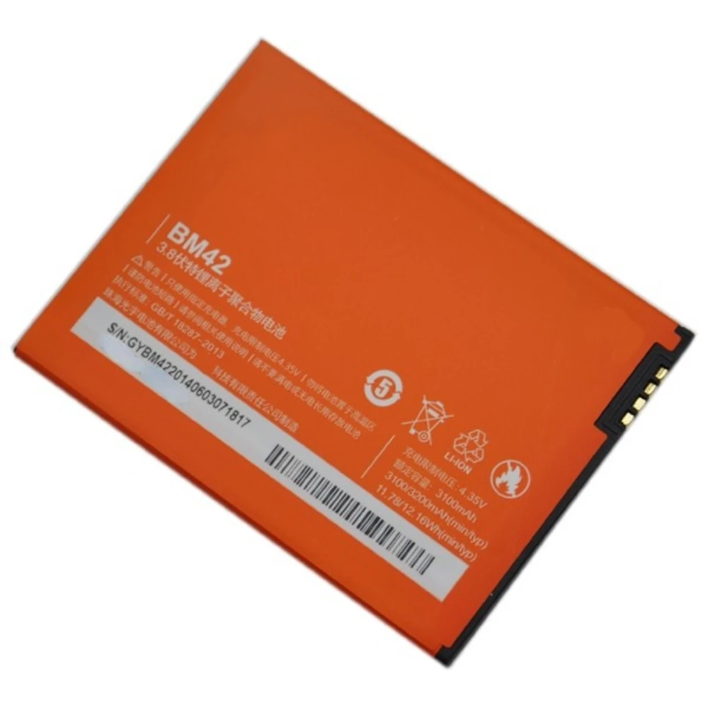 

FOR Xiaomi Redmi Note Phone Battery BM42 High Capacity 3100mAh for Xiao Mi Redmi Hongmi Note 4G Prime In Stock