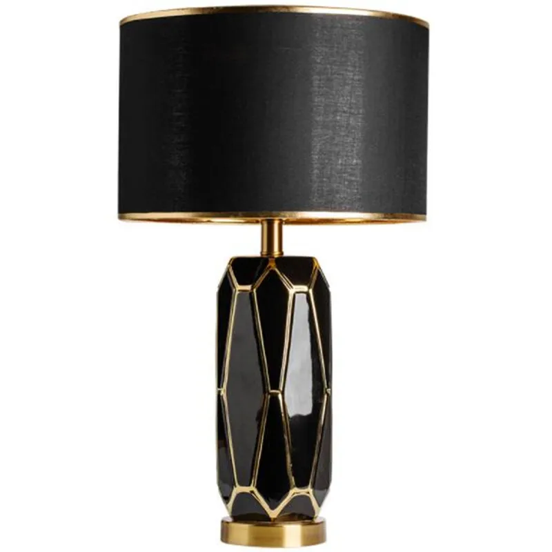 

Post Modern Light Luxury American Simple White and Gold Ceramic Table Lamp for Bedroom Bedside Lamp European Decorative Lamp