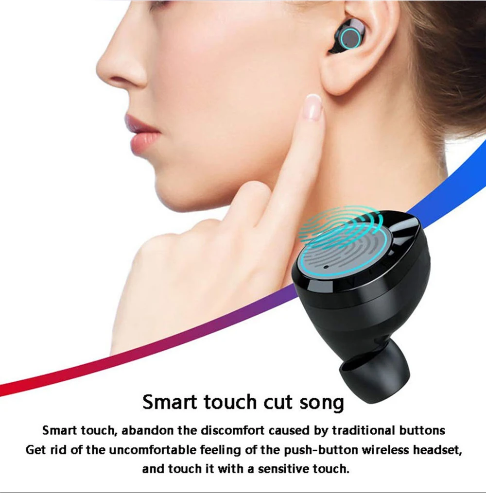 TWS стереонаушники Nasin с поддержкой Bluetooth 5 0 и зарядным футляром на 3300 мА ·