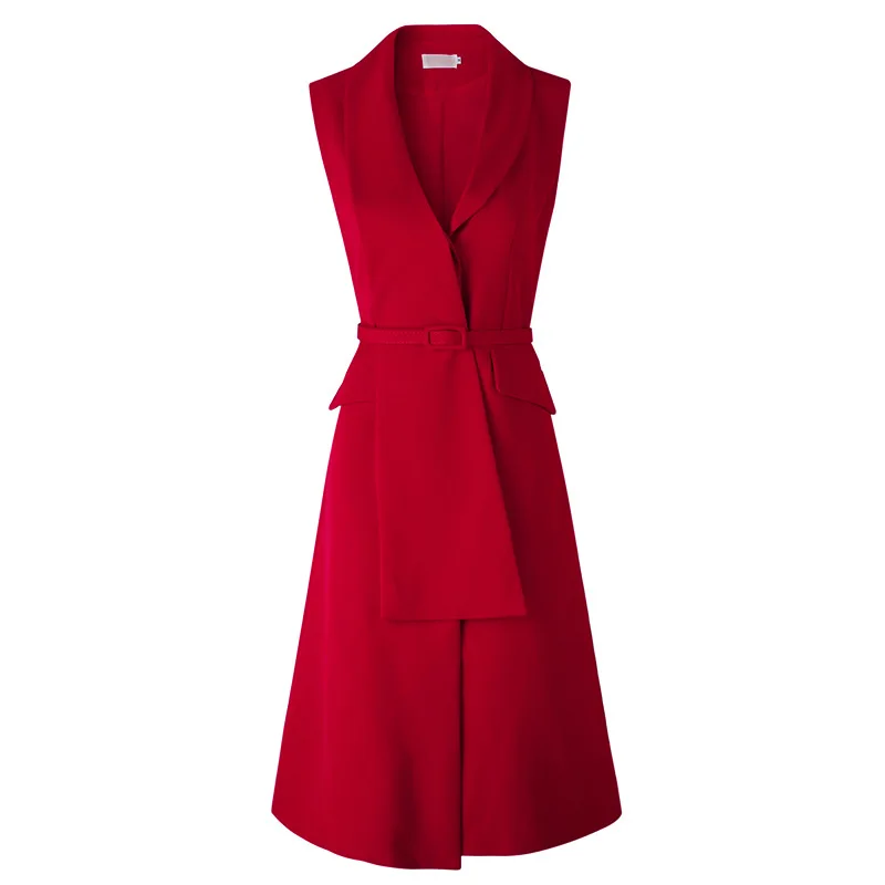 

DEAT 2021 new spring and summer fashion women clothes sleeveless high waist spliced suit dress female vestido WP88103L