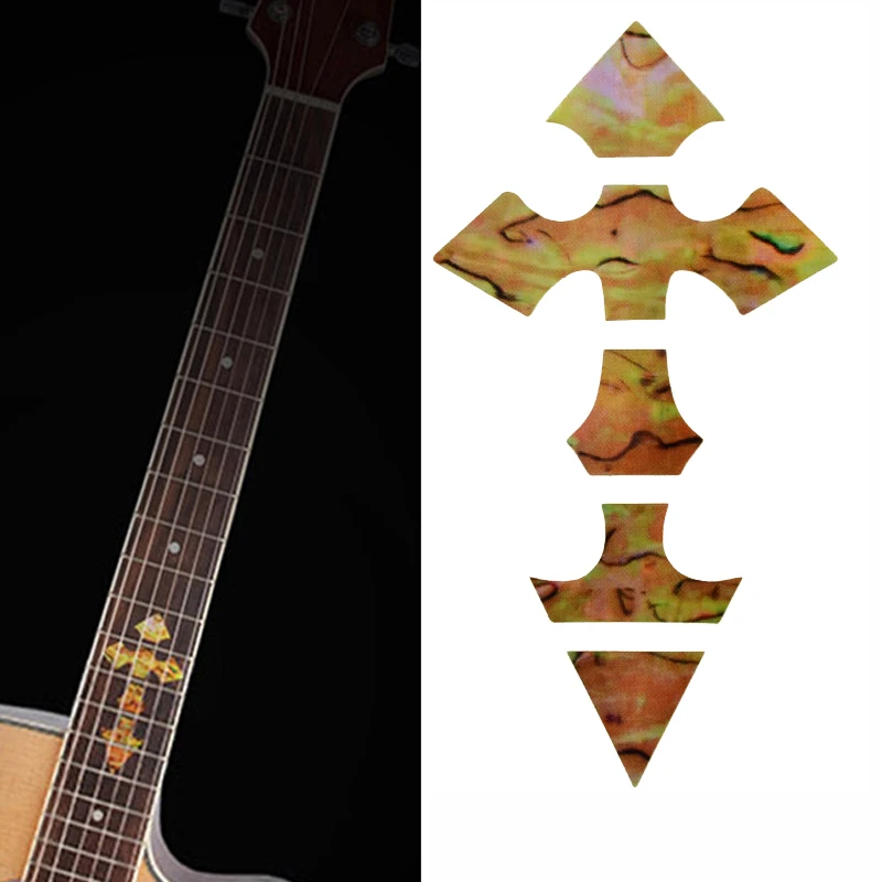 Наклейки с инкрустацией на шею гитары имитация Креста наклейки для грифа/маркеры