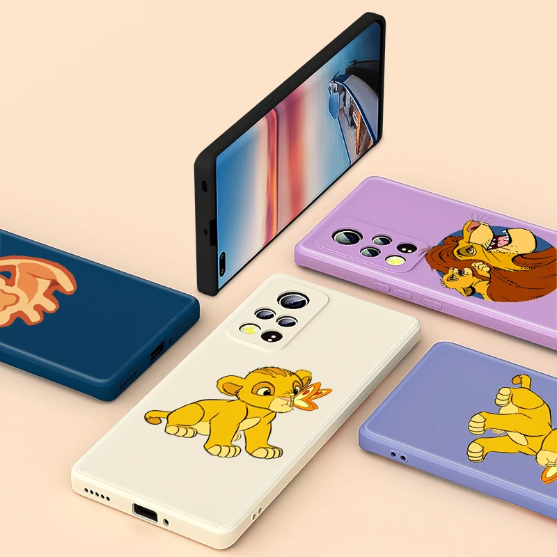 

Cute Lion King Simba For Honor Play 5T 5 4 4T 3 50 V40 V30 30 X20 X10 20 8A 7S Pro Plus Lite 5G Liquid Silicone Phone Case