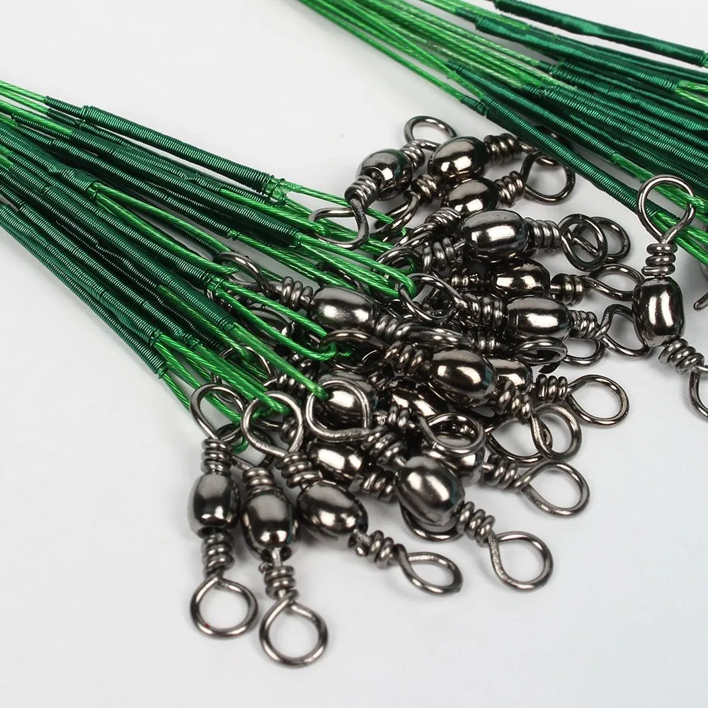 100 шт./лот рыболовная приманка трос леска для поводка поворотная снасть Спиннер