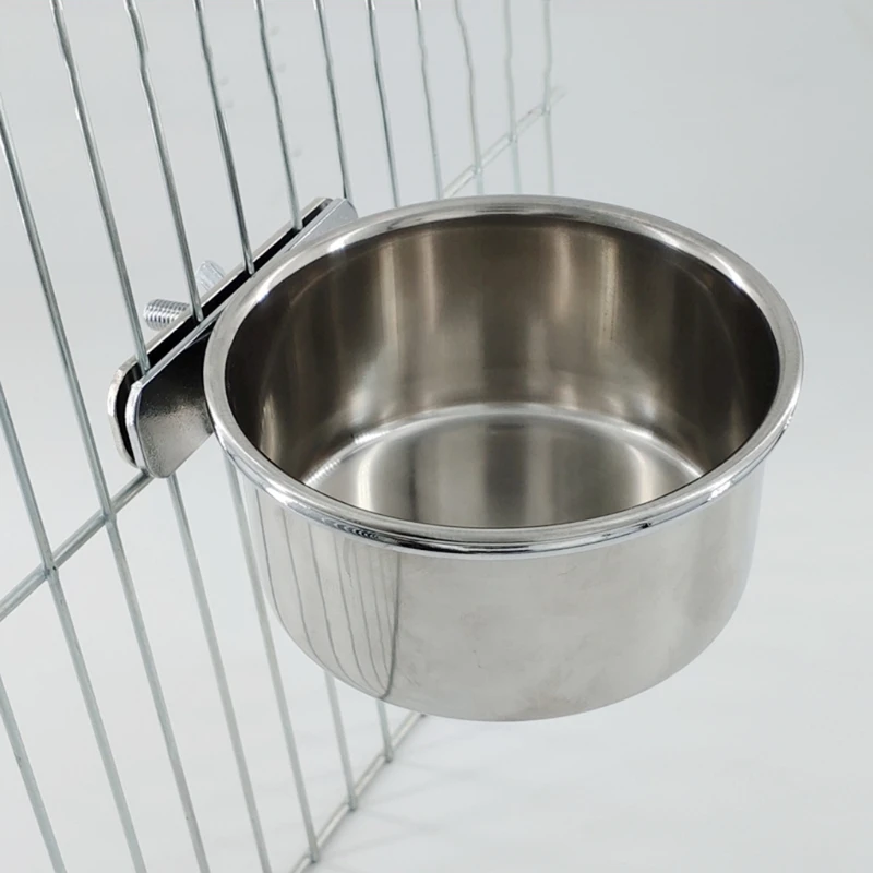 Hanging Cage Bowl for Pet Birds Anti-turnover Stainless Steel Feeding Food Drinking Feeder Dish Cup for Parrot Parakeet Lovebird