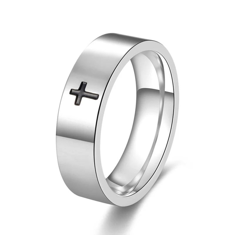 6 мм крестовое кольцо для мужчин и женщин нержавеющая сталь христианский Иисус