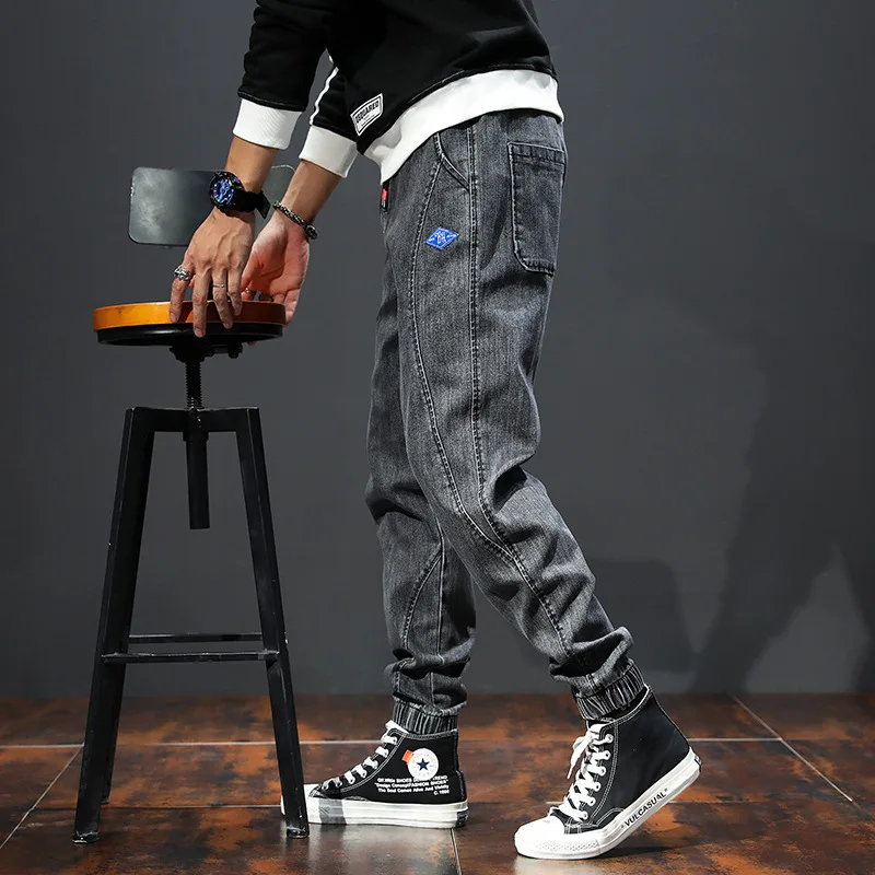 Harem Trousers Hip Hop Joggers Men Pencil Pants Fashion Streetwear Men Jeans Loose Korean Version Casual Cargo Pants