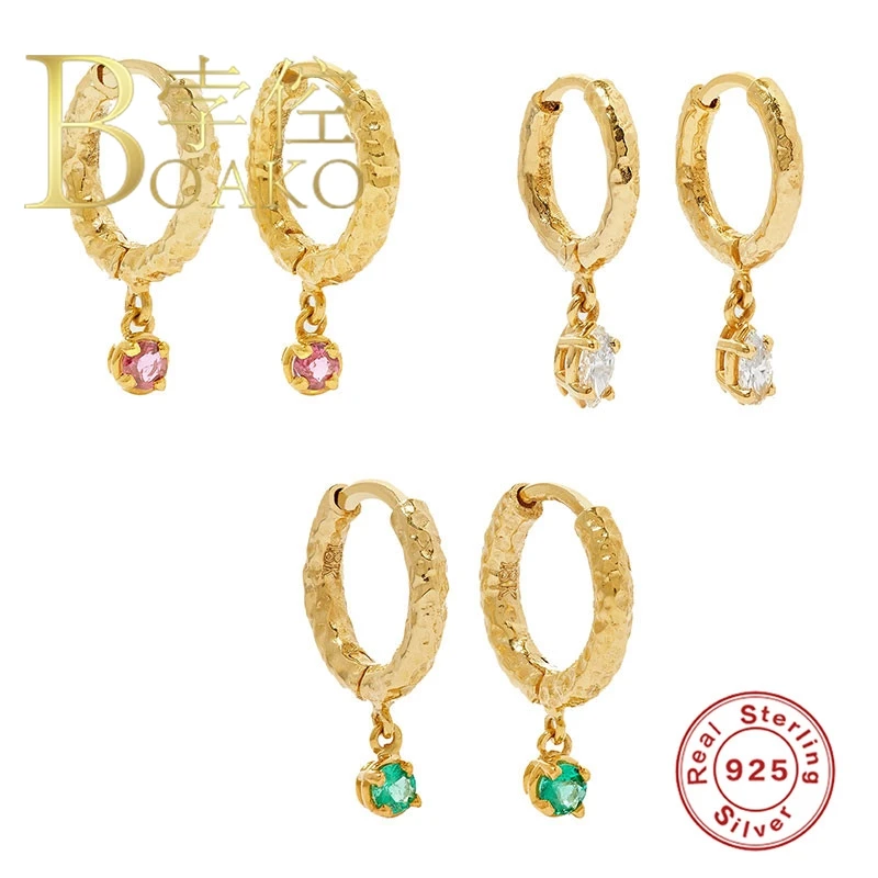 

Серьги-кольца женские из серебра 925 пробы с фианитами