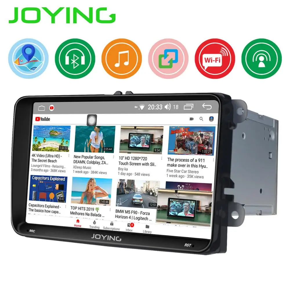 JOYING 2 din Android 8,1 Автомагнитола gps 9 дюймов ips экран Авторадио для VW/passat b6/Volkswagen/сиденье поддержка быстрая загрузка