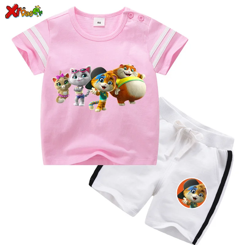 Комплекты детской одежды летняя одежда для мальчиков мультяшная Милая футболка